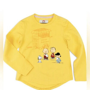 New Appaman Peanuts Snoopy Charlie Brown Linus Lucy yellow popcorn long slv 4T